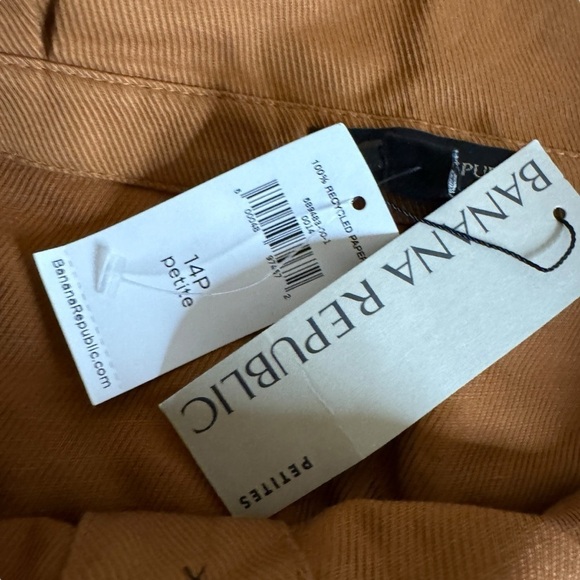 NWT Banana Republic Rust Orange Paper Bag Skirt with Belt womens 14 petite - Picture 5 of 10